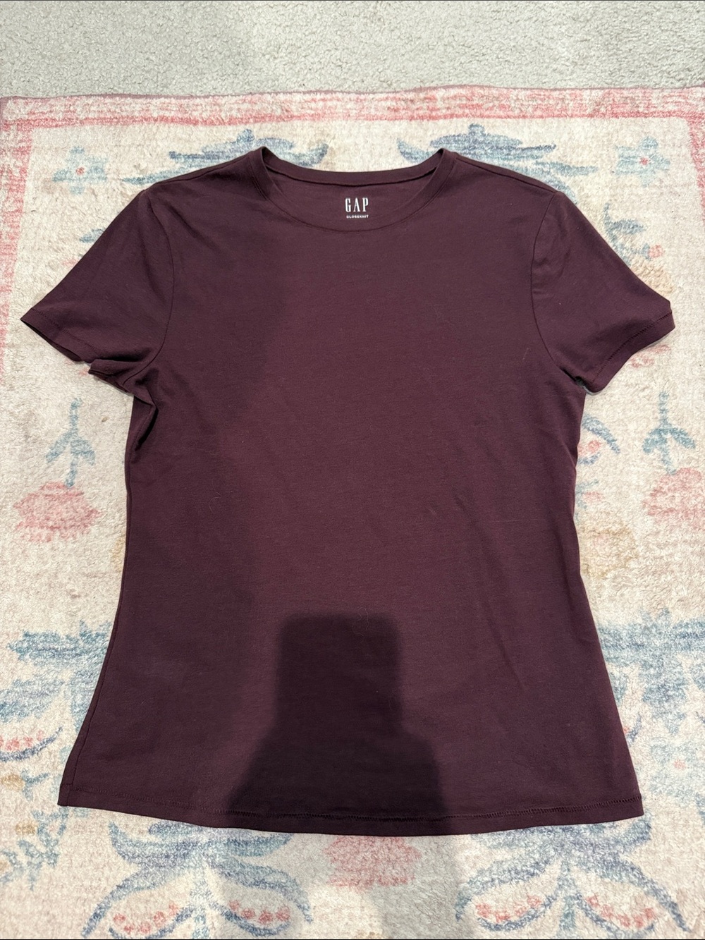 Gap Close Knit short sleeve t shirt in burgundy